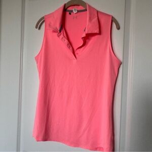 Under Armour Women's Bright Pink Sleeveless golf polo
